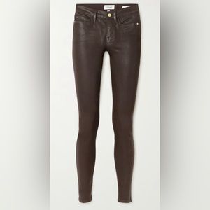 FRAME
Le Skinny De Jeanne coated mid-rise skinny jeans size 23